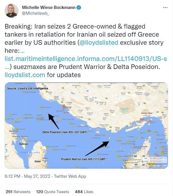 Iran seizes 2 Greece-owned & flagged tankers