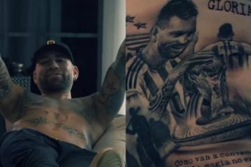 Ο Οταμέντι χτύπησε τατουάζ τον Μέσι να ακουμπάει το Παγκόσμιο Κύπελλο